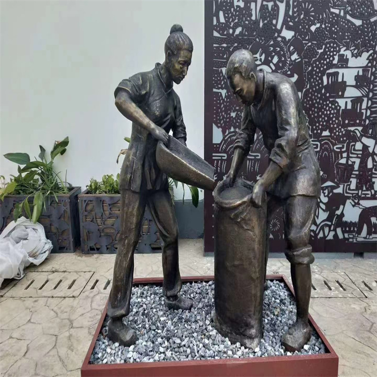 广州校园玻璃钢仿铜雕像 人物雕塑生产基地