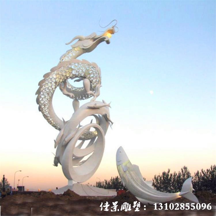 不锈钢龙雕塑 广场动物摆件