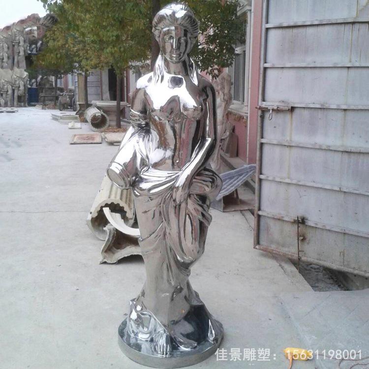 公园不锈钢镜面人物景观雕塑