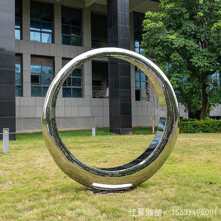 不锈钢镜面发光月亮雕塑