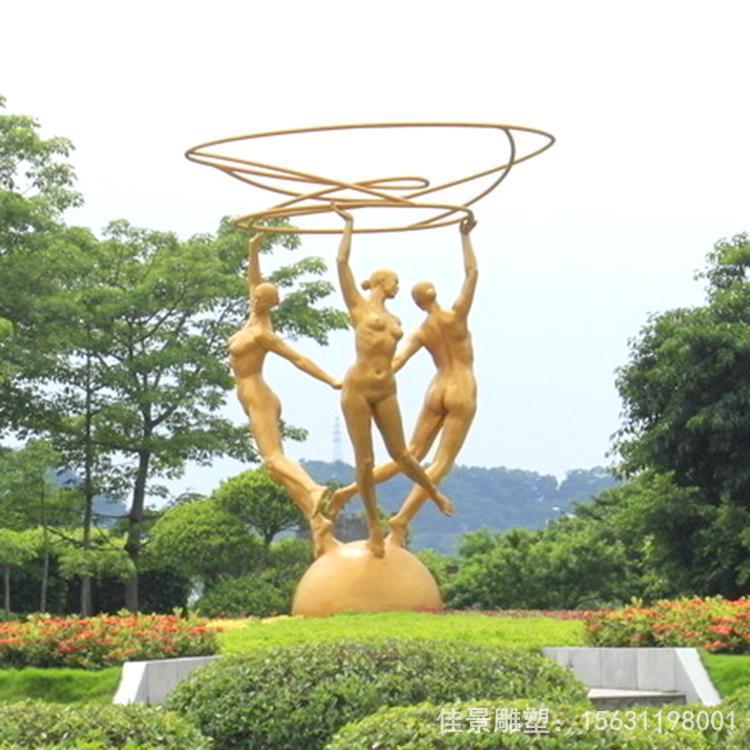 不锈钢公园景观摆件抽象人物雕塑