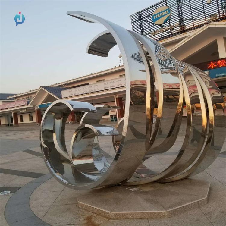 不锈钢异形圆环雕塑 创意艺术造型