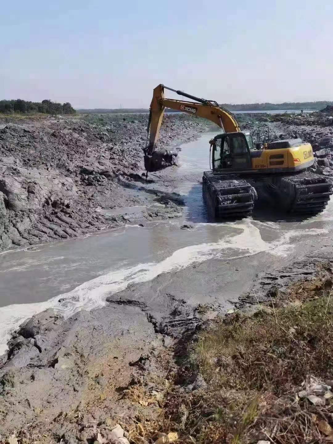 南平周边水上浮箱式挖掘机租赁平台