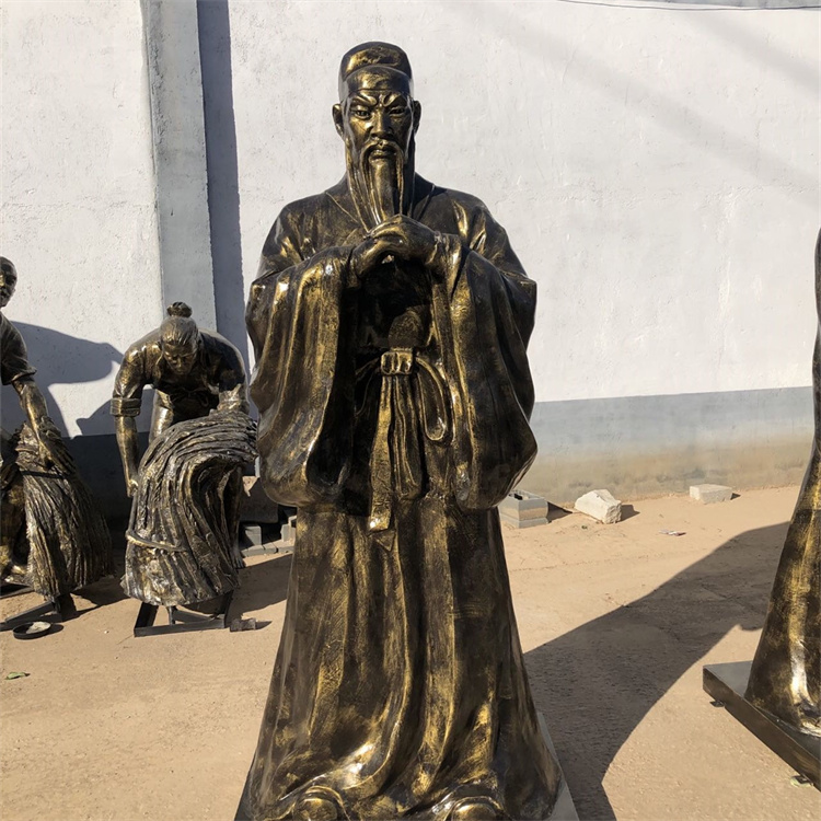 古代关羽雕塑，玻璃钢关公雕像设计