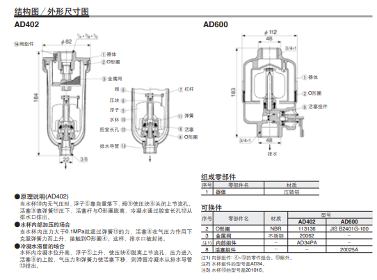 日本SMC自动排水器:AD402-04工作原理