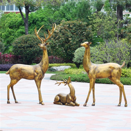 子母鹿铜雕塑 户外园林景观小品雕塑 河北厂家定制