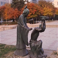 古代人物铜像 岳母刺字励志雕塑 典故铜雕定制