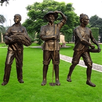 玻璃钢民俗雕塑，农耕民俗文化小品雕塑制作