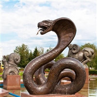 十二生肖动物蛇雕塑 纯铜蛇雕塑 小型动物摆件来图制作