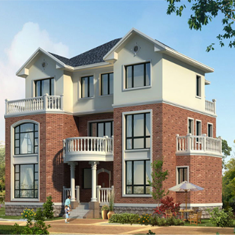 来宾轻钢别墅 防震钢结构别墅设计 绿筑梦想牌轻钢别墅