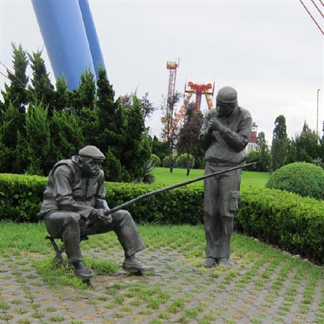 公园垂钓雕塑 景观人物主题铜雕塑  户外景区大型摆件