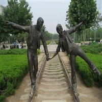 户外纯铜情侣人物雕塑 景观人物雕塑 世隆民俗摆件