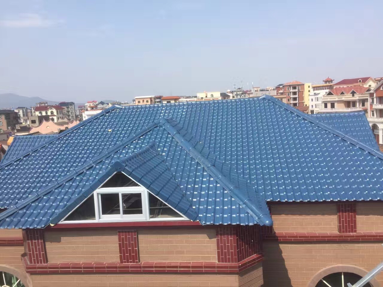 和县仿古瓦 琉璃小青瓦 古筒瓦 一体屋檐瓦 合成树脂瓦