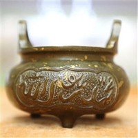 现代阿文洒金铜香炉 家居办公装饰品 小型桌摆铜炉