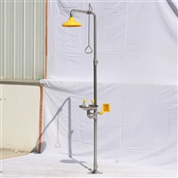 奥普6610复合式冲淋洗眼器 北京304不锈钢紧急冲淋洗眼器