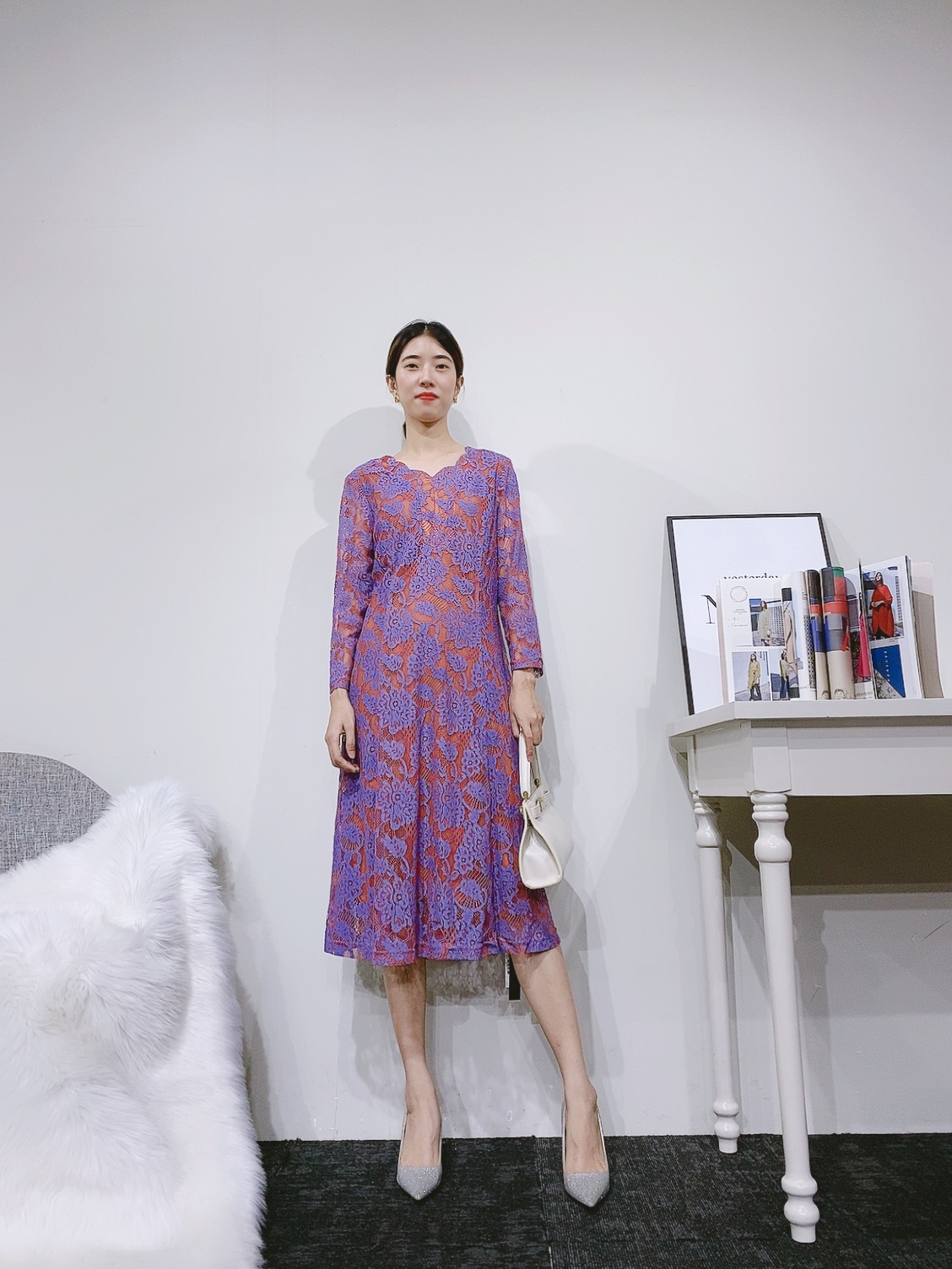 秋冬大码女装中大淑时尚连衣裙新红莲斯秋季新款大码连衣裙