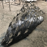 不锈钢抽象鱼群雕塑 菱形切面鱼不锈钢雕塑