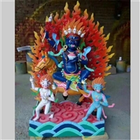 大型藏传铜佛像雕塑 彩绘神像铜雕塑 贴金藏佛摆件