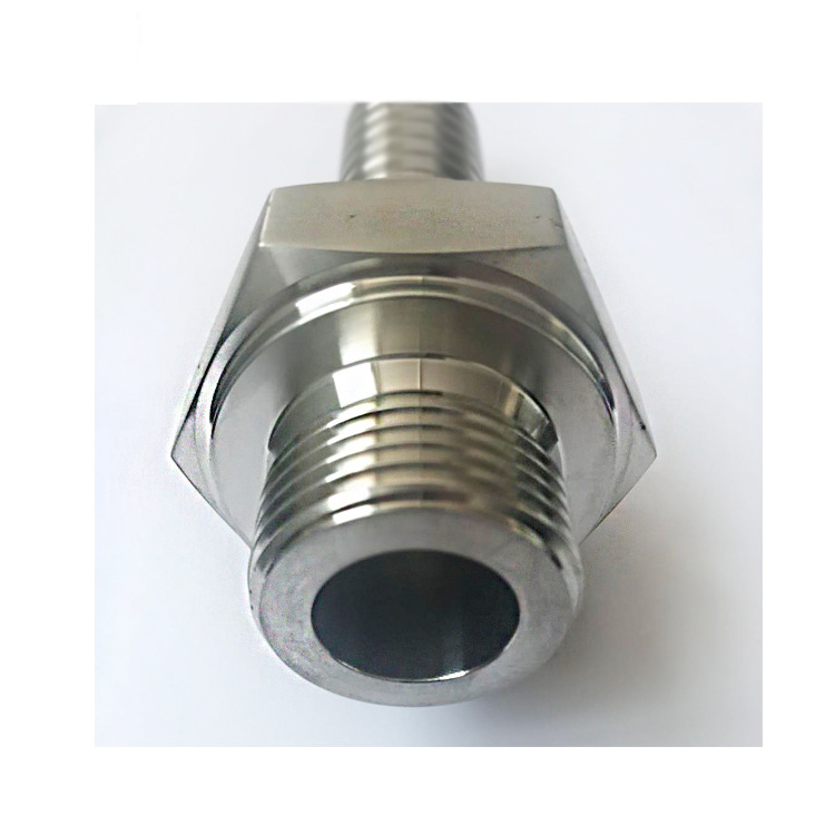 制药胶管专用螺纹式接头 304不锈钢六角螺纹软接 食品级npt螺软接