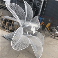 不锈钢镂空花朵雕塑，钢丝网编织花朵雕塑