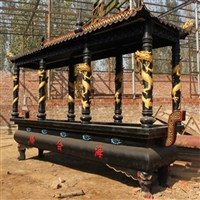 八龙柱铜香炉雕塑 长方形烧香香炉 户外景区寺庙大型摆件