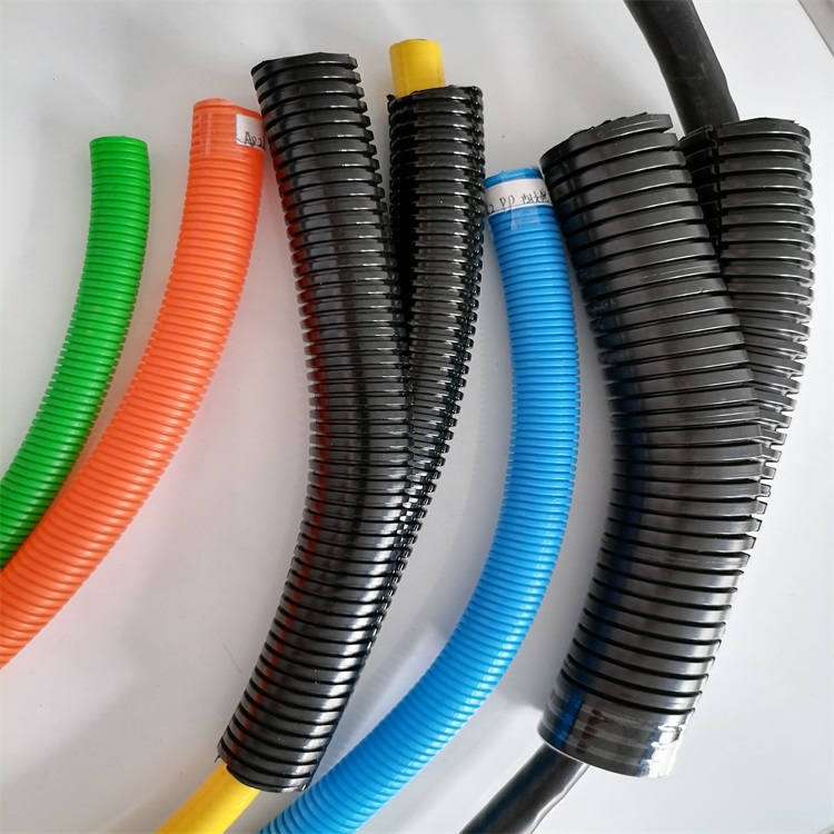 设备线束保护开口型电线电缆保护套管ppv2防火阻燃双拼波浪管