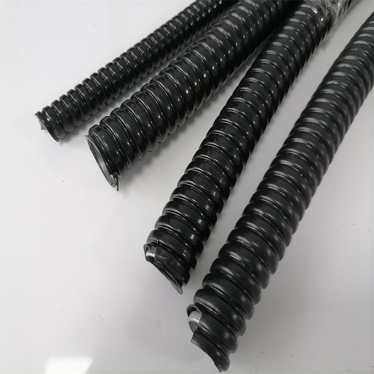 安阳黑色阻燃防水包塑软管 波浪型金属电缆保护管Φ16