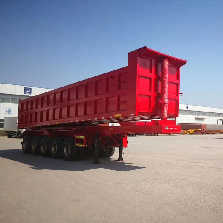 现车供应 五轴后翻半挂车 标箱后翻自卸半挂车