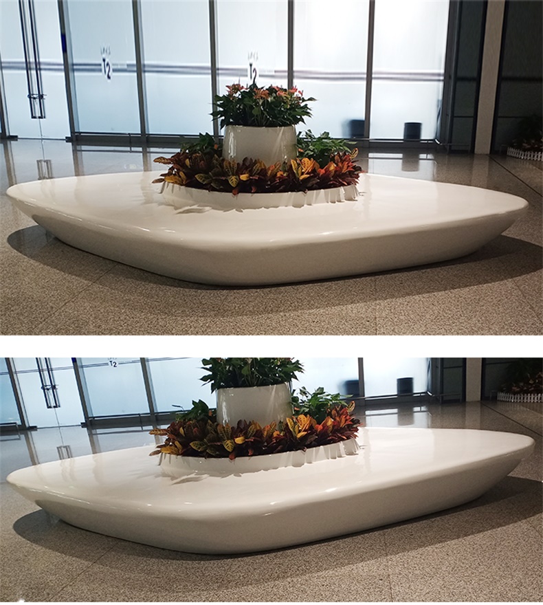 玻璃钢休闲椅机场大厅休息椅商场公共区花盆座椅