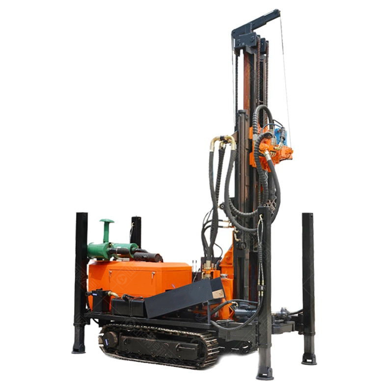 利亨履带钻深水井机械 200米气动水井钻机进尺快效率高