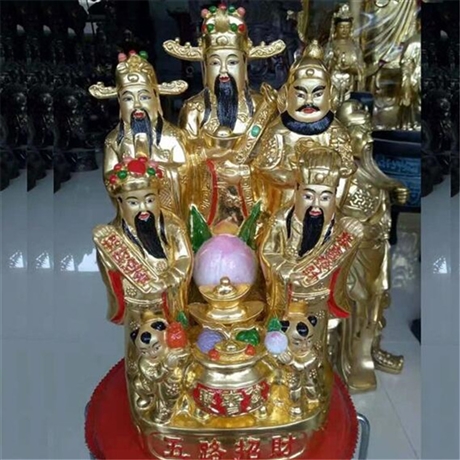 景区寺庙铸铜财神雕塑 纯铜佛像摆件  大型铜像定制