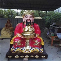 纯铜贴金财神爷雕塑 彩绘寺庙佛像 铸铜财神厂家