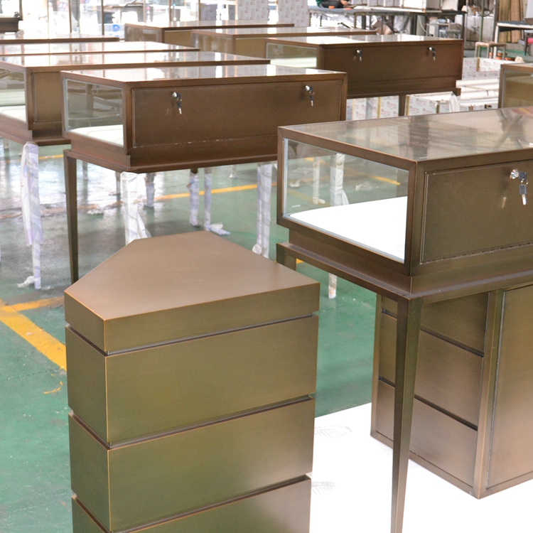 不锈钢展柜定制商场珠宝专用展示柜珠宝展柜定做厂家