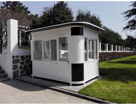 值班室收费亭小区大门保安亭定制厂家不锈钢岗亭写字楼岗亭