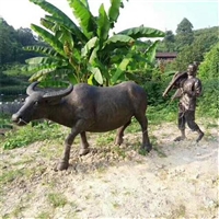 铸铜农耕牛雕塑 园林大型农耕牛定制 世隆纯铜铸造