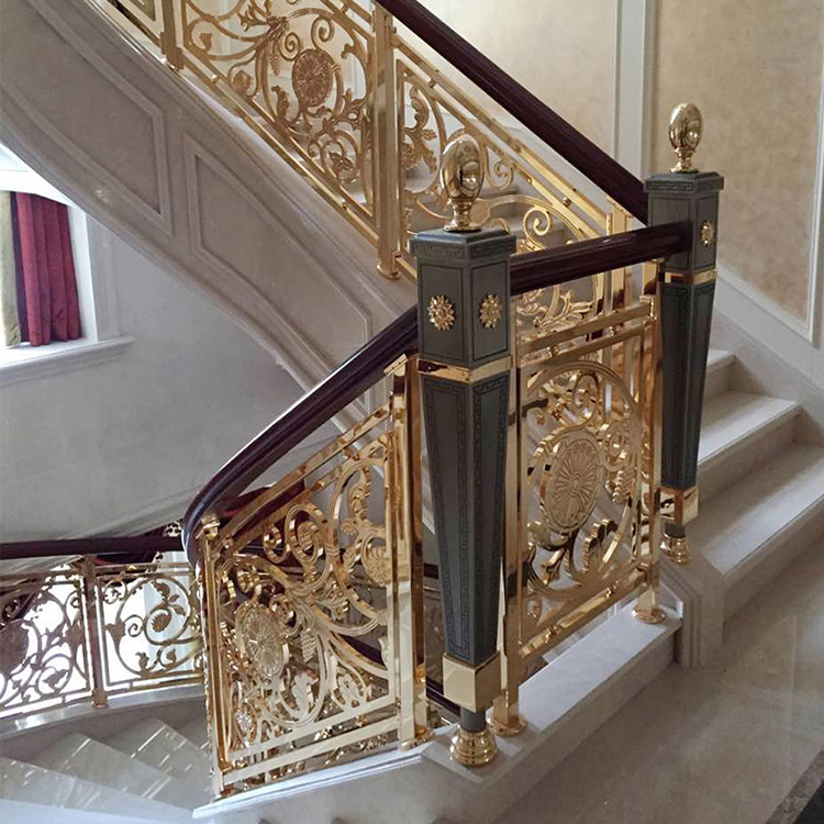 无锡新中式装修楼梯扶手订做 别墅安装铜楼梯成潮流