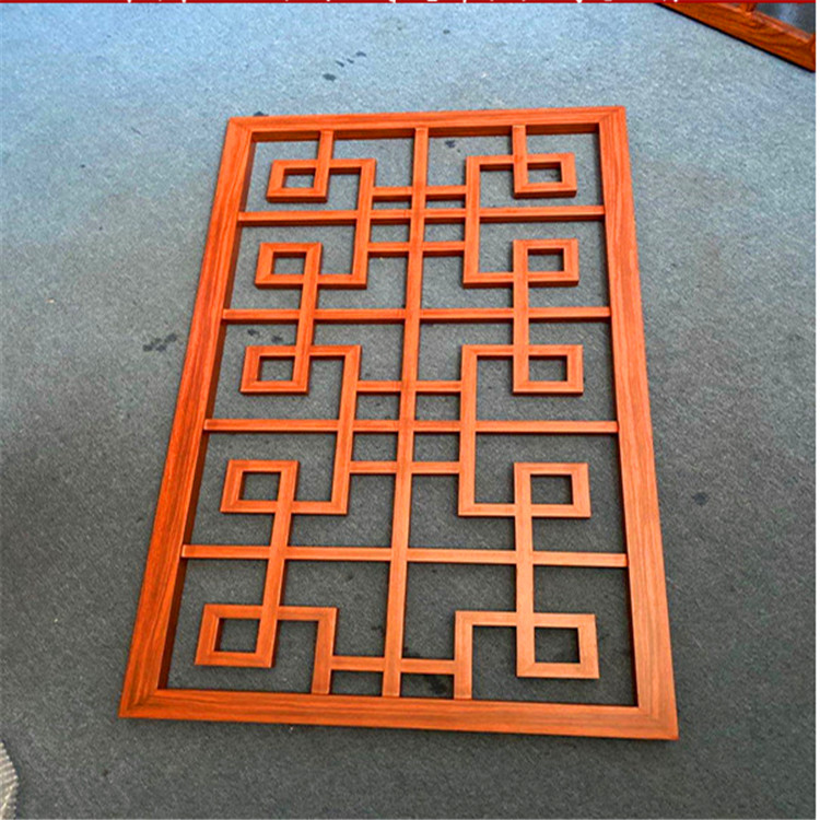 仿古木纹铝花栅窗花