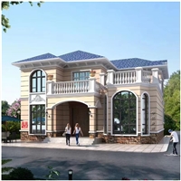 新中式二层装配式房屋 轻钢别墅主体框架龙骨