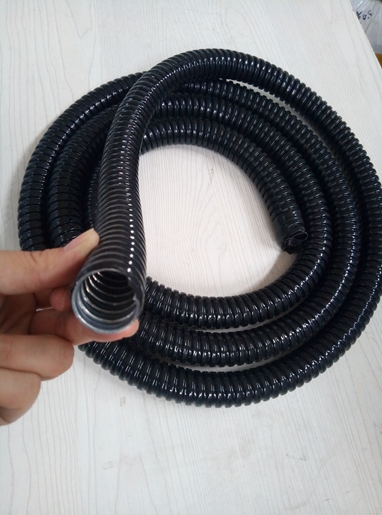 6分阻燃包塑蛇皮管 黑色热镀锌包塑金属软管 贵州长盛丰源