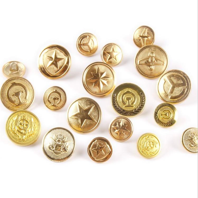 高档圆形金属扣 五角星军装制服纽扣 衣服外套扣子标志扣
