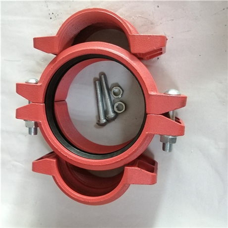 现货直销球墨铸铁hdpe997卡箍沟槽管件165mm产地货源