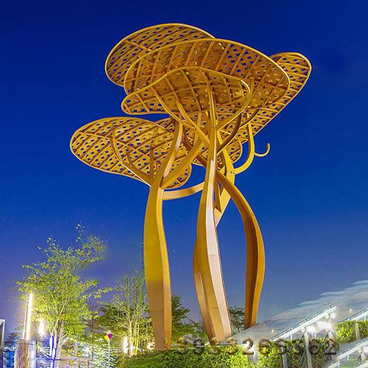 不锈钢镂空景观树雕塑
