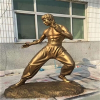 影星李小龙铜雕塑 功夫人物铜雕 铸铜人物定制