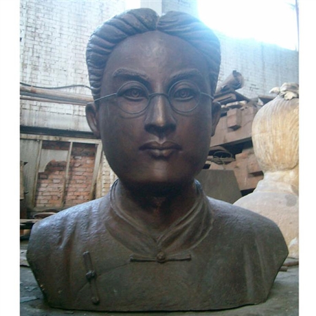 校园广场半身人物像雕塑  公园半身像摆件 世隆铸铜人物铜雕塑