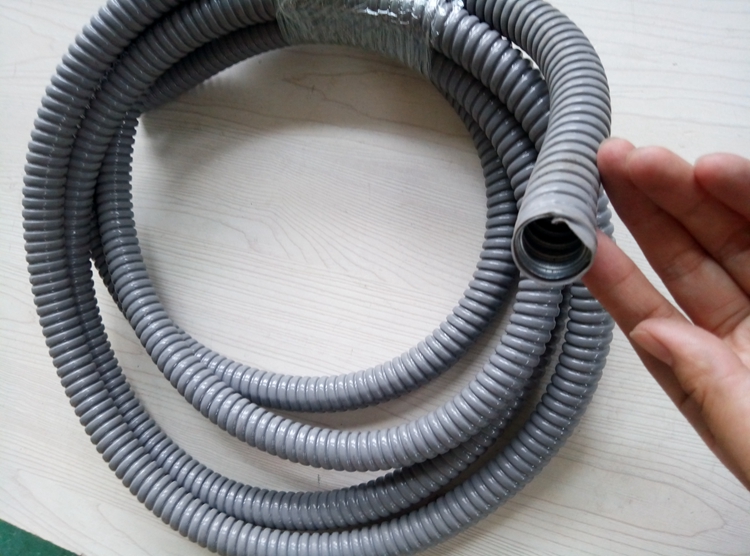 6分阻燃包塑蛇皮管 黑色热镀锌包塑金属软管 贵州长盛丰源