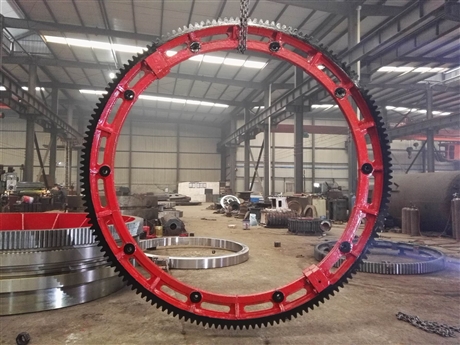 2.4x20米分體式鑄鋼烘干機大齒輪