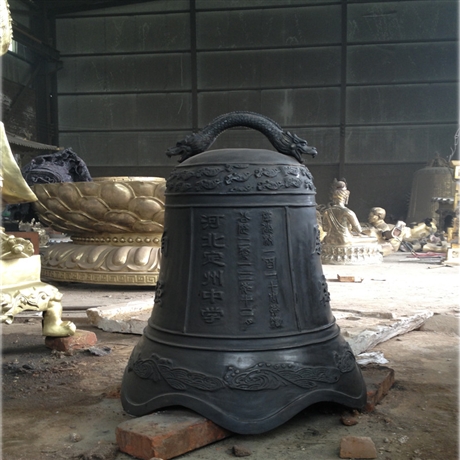 纯铜挂钟雕塑 景观铸铜钟摆件 铸铜钟雕塑世隆