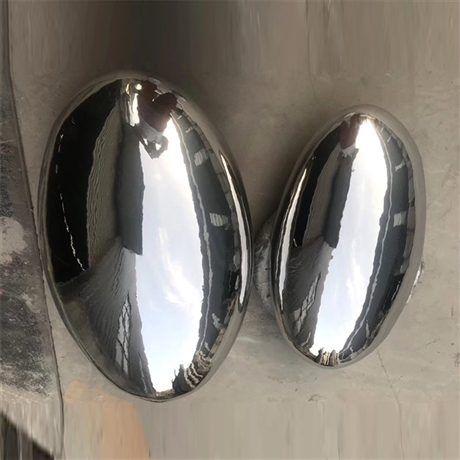 不锈钢水滴坐凳，镜面鹅卵石雕塑