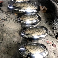 不锈钢镜面鹅卵石雕塑，不锈钢椭圆球