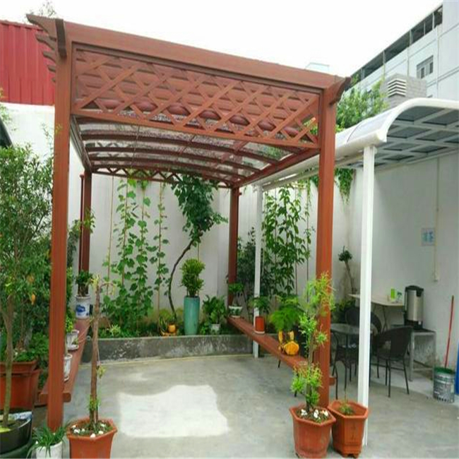 仿木铝合金葡萄架型材批发博物馆铝合金葡萄架